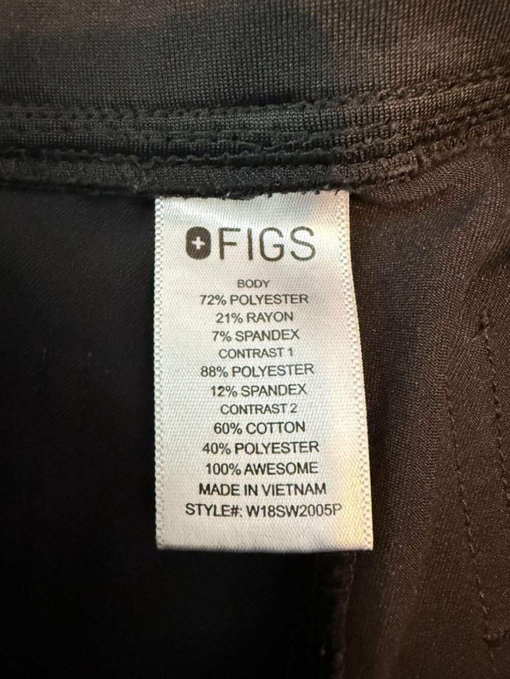 Figs Zamora Technical Collection Black Jogger Scrub Pants XS Petite Nursing - Picture 4 of 7